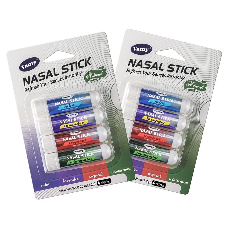 Vamy Breathing Steam Stick with Essential Oils breathe vapor stick Multi-Flavor Nasal Cleaning Sticks, Refreshing, Stimulating Aroma, Daily-Use, Portable, aromatherapy inhale nasal stick comfort nasal Multi-Flavor Nasal Sticks Pack