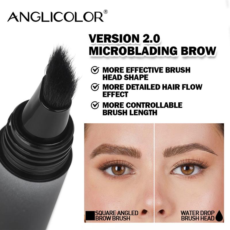 Upgraded Liquid Microblading Eyebrow Pen,Teardrop Angled Micro Eyebrow Brush To Microblading Eyebrow,Hair-Like Strokes,Natural Easy To Color Long Lasting Quick Drying