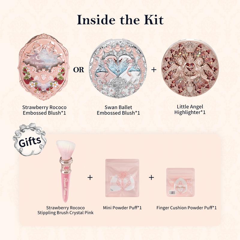 Flower Knows Blossom Glow Kit - Blush & Little Angel Embossed Highlighter