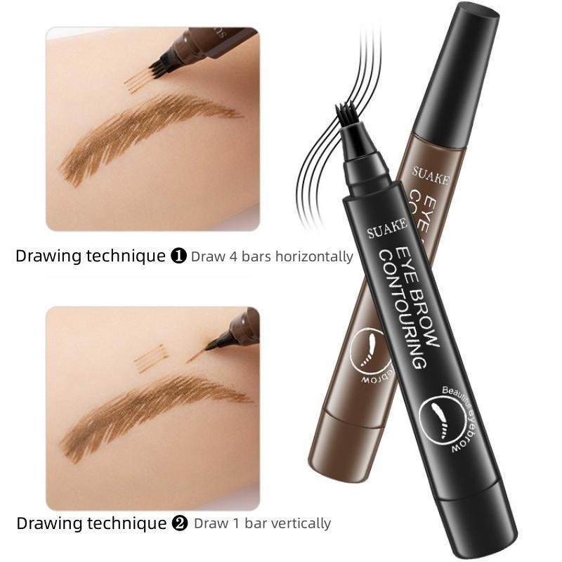 4-tip Eyebrow Pencil, 1 Count Waterproof Long Lasting Eyebrow Pencils, Brow Shading & Filling Tools for Beginners, Christmas Gift