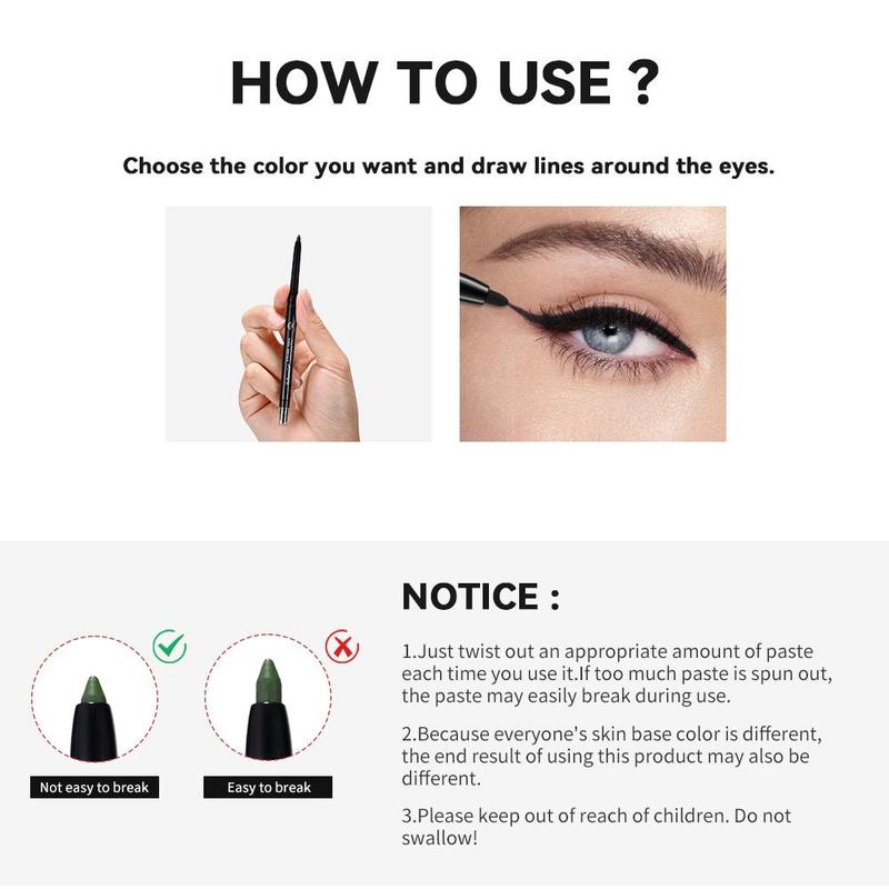 Longlasting Eyeliner, 6 Counts Waterproof Smudge-proof Eyeliner with Sharpener, Easy To Apply for Eye Makeup, Professional Daily Makeup Accessories