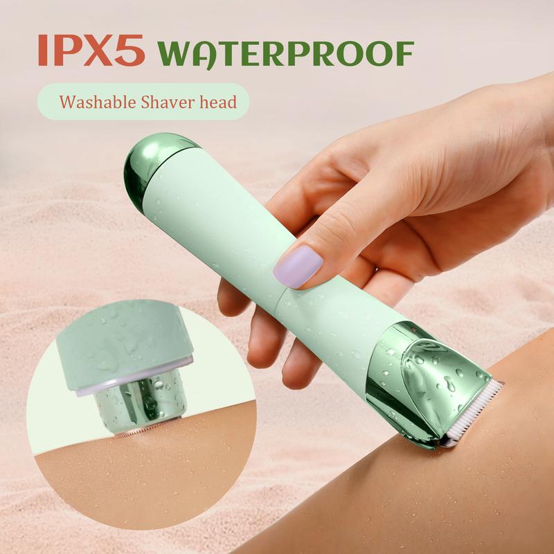 SUPRENT 3 in 1  bikini trimmer & eyebrow trimmer for women & nose trimmer -Painless Ladies Hair Removal Waterproof - Wet & Dry 2 in 1 Lady Shaver for Pubic Hair & Facial Hair-Cordless with USB-C Rechargeable-gifts for women gifts for adults