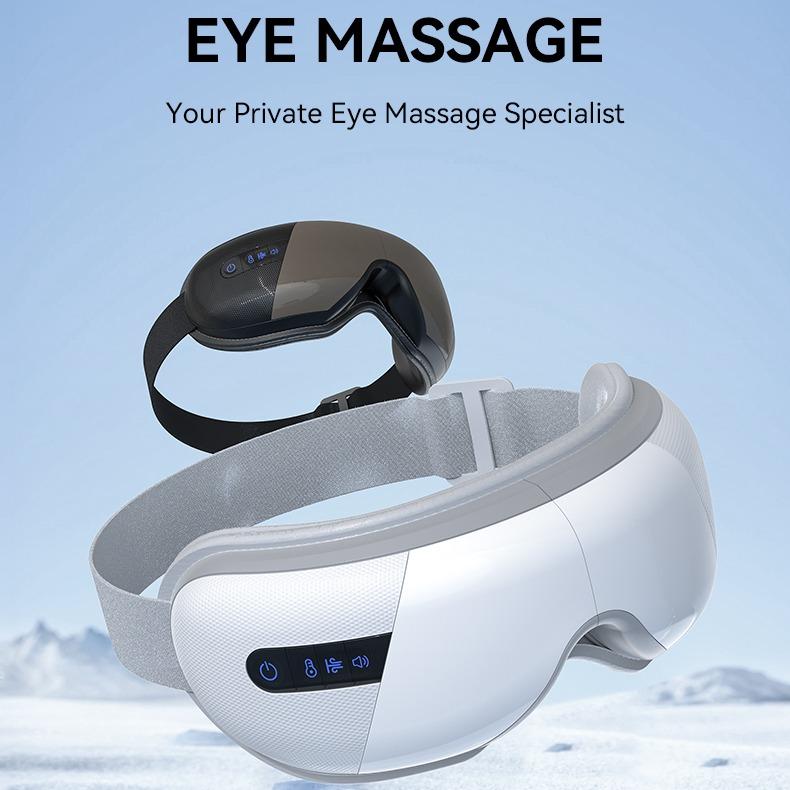 Eye Massager , Electric Massagers with Soft Music, Efficient Relief of Fatigue, Long Hours of Computer Workers Essential,Eye Care Machine With Heat & Music, Rechargeable Heated Eye Mask With 5 Modes, Gift Adjustable Storage Comfort eye massager