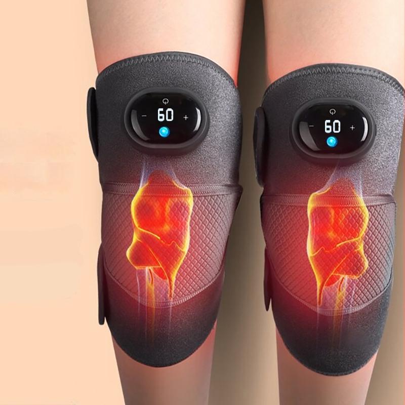 1PC heating knee pad, heated knee massager, 3-in-1 heating massage knee pad, shoulder and elbow pad, vibrating knee joint heating pad, adjustable temperature for 3-speed massage and 5-speed massage, heating and relaxing leg warmer