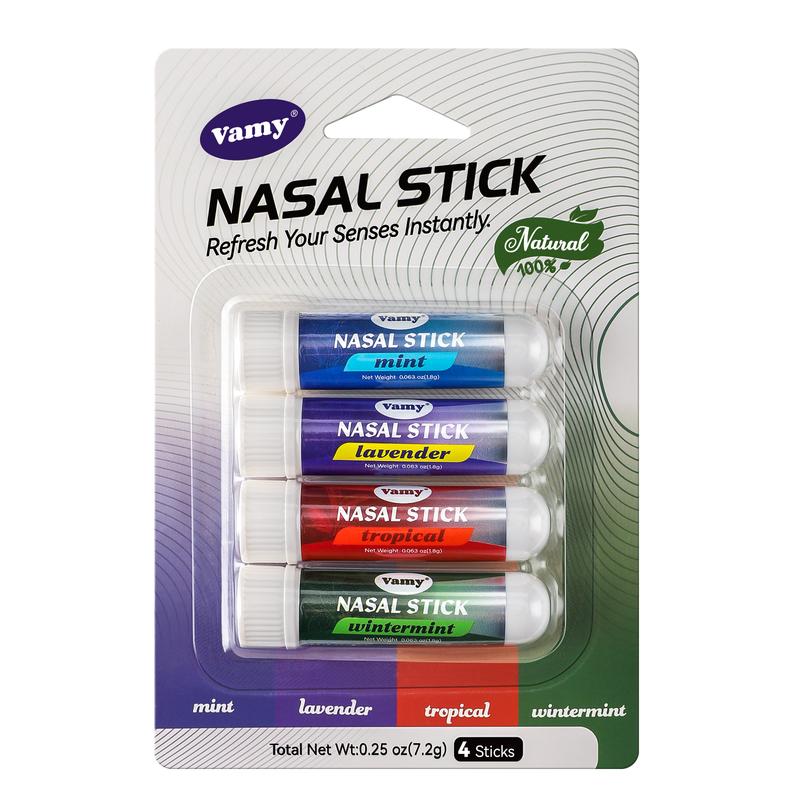 Vamy Breathing Steam Stick with Essential Oils breathe vapor stick Multi-Flavor Nasal Cleaning Sticks, Refreshing, Stimulating Aroma, Daily-Use, Portable, aromatherapy inhale nasal stick comfort nasal Multi-Flavor Nasal Sticks Pack