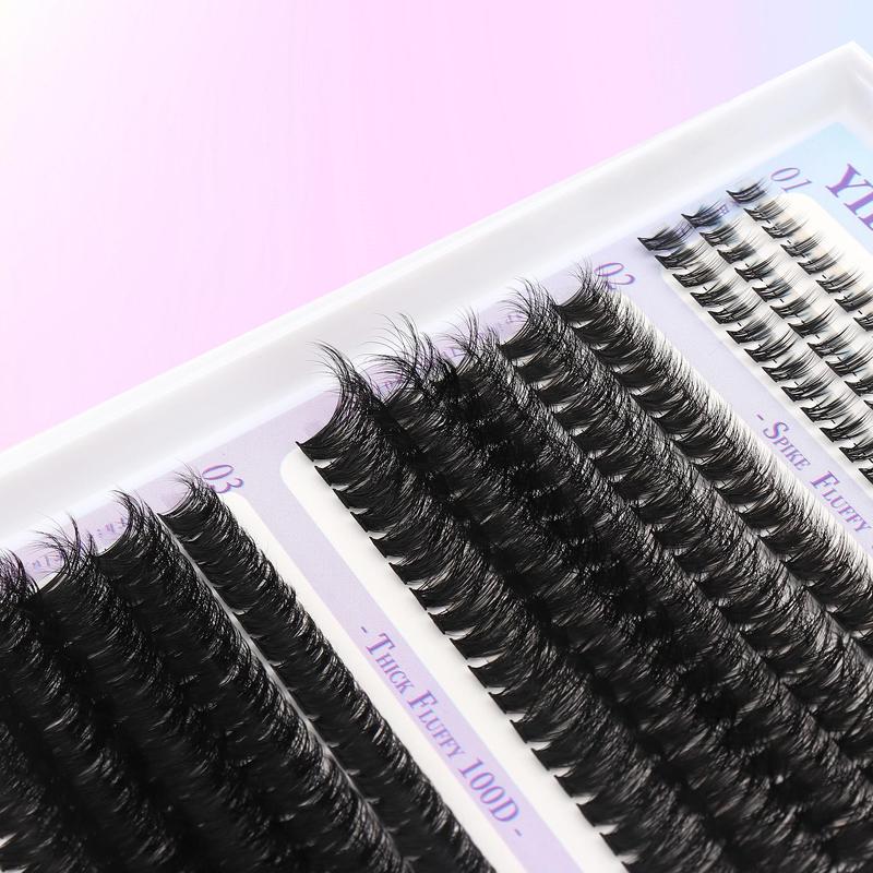 Fluffy False Eyelashes, 1 Set Mixed Style & Length Individual Lashes with Tools, Self Grafting Curl Eyelashes, Eye Makeup Enhancement for Women