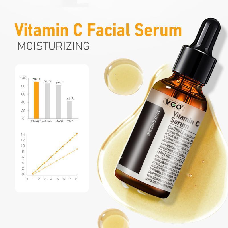 VGO Moisturizing Vitamin C Facial Serum Suitable for All skin types 30ml 60ml vgo long-lasting hydration vitamin C boosting serum Essences anti-aging hydrating Moisturizing Vitamin C Facial Serum gentle comfort Skin Repair Moisturizer Essences Serum