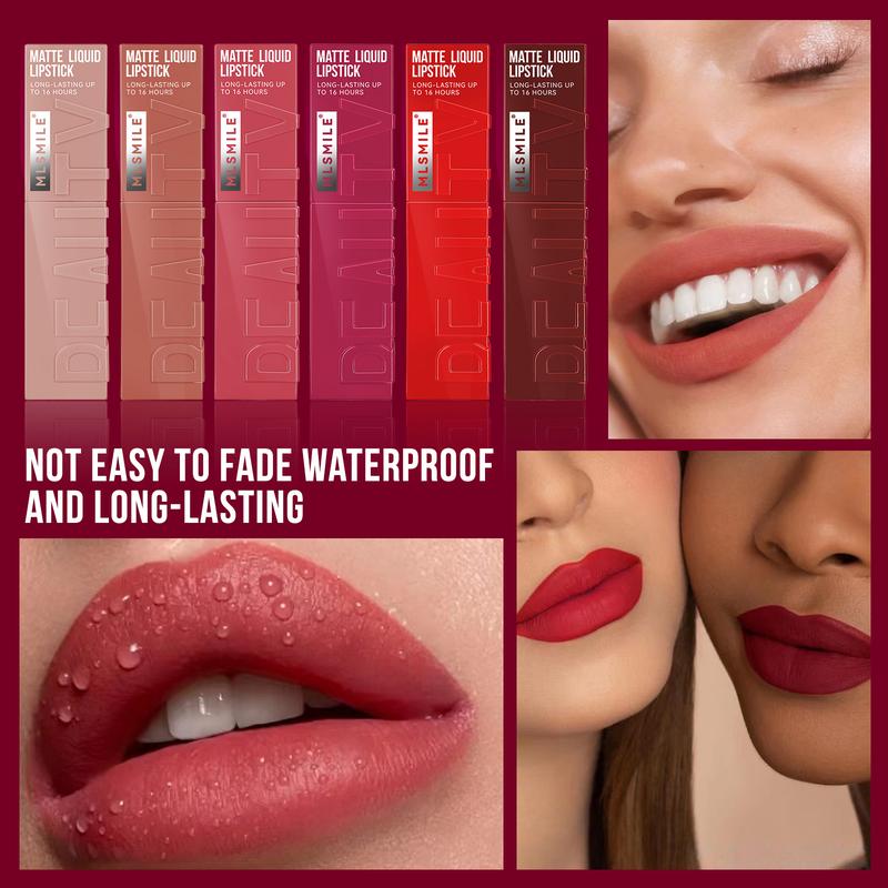 GIFT| Long Lasting Waterproof MATTE LIQUID LONG LASTING UP TO 16 HOURS Lipstick Color Gloss Cosmetic Flawless Lipgloss Makeup Glossy Lip Care