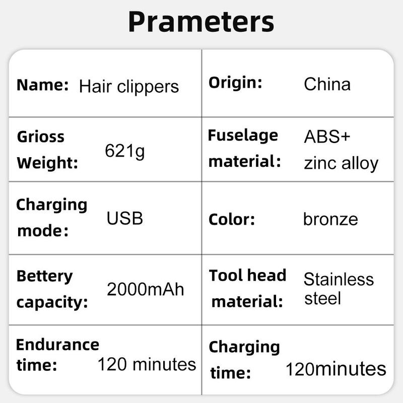 Professional Hair Barber Clippers, 1 Box Cordless Clipper with LED Display for Hair Cutting, Hair Cutting Machines, Mens Hair Clipper and Trimmer Kit for Barber, Christmas Gift, Barber Kit