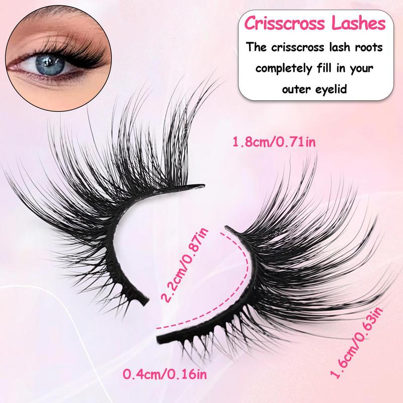 Cat Eye Half False Eyelashes, 7 Pairs Natural Look Wispy Fluffy Faux Eyelashes, Tail Elongated Lashes For Lashes Extensions, Christmas Gift