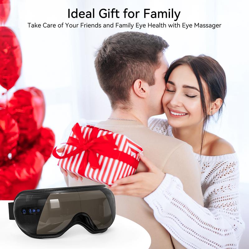 Eye Massager , Electric Massagers with Soft Music, Efficient Relief of Fatigue, Long Hours of Computer Workers Essential,Eye Care Machine With Heat & Music, Rechargeable Heated Eye Mask With 5 Modes, Gift Adjustable Storage Comfort eye massager