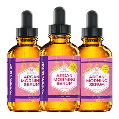 Leven Rose Argan Morning Serum - 1 oz, Daily Hydrating Oil with Vitamin C & E, Blueberry & Pomegranate Skincare Moisture Calendula