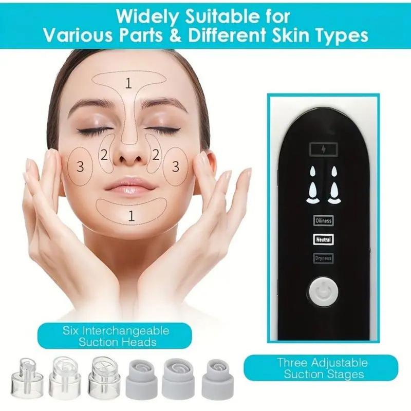 6 Head Pore Cleaner Extractor Electric Suction Blackhead Vacuum Remover Portable Personal Use Electric Acne Pore Cleaner Blackhead Remover Vacuum