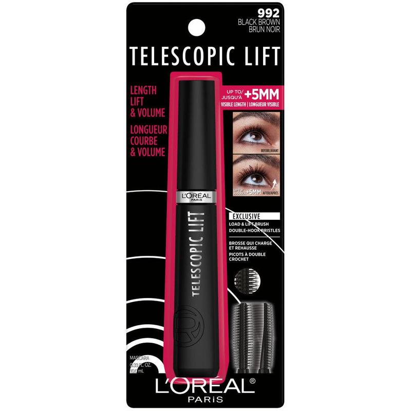 L'Oreal Paris Telescopic Lift Washable Makeup Mascara, 36HR Wear, 0.33 fl oz