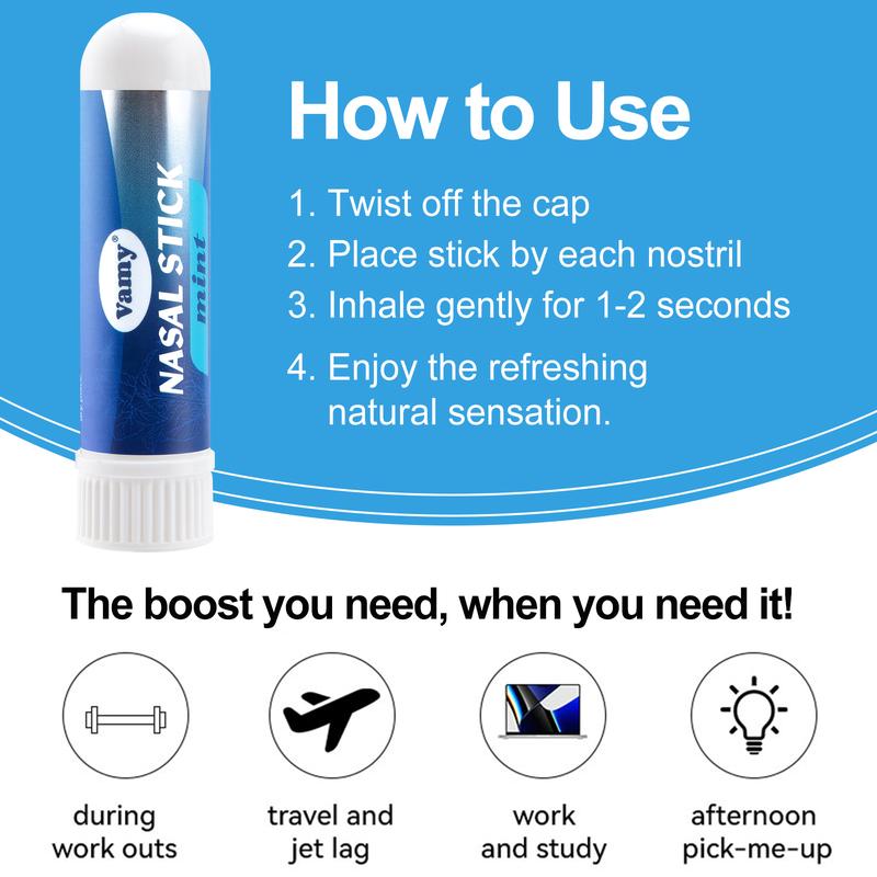 Vamy Breathing Steam Stick with Essential Oils breathe vapor stick Multi-Flavor Nasal Cleaning Sticks, Refreshing, Stimulating Aroma, Daily-Use, Portable, aromatherapy inhale nasal stick comfort nasal Multi-Flavor Nasal Sticks Pack