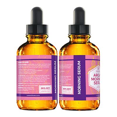 Leven Rose Argan Morning Serum - 1 oz, Daily Hydrating Oil with Vitamin C & E, Blueberry & Pomegranate Skincare Moisture Calendula