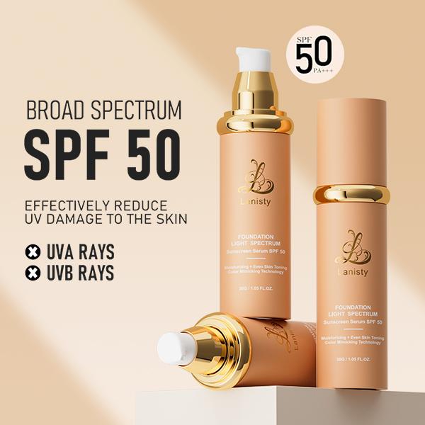 Lanisty Foundation 4 in 1-Light Spectrum for Flawless Moisturizing Makeup Foundation Clear Color Sunscreen Spf50+ Concealer