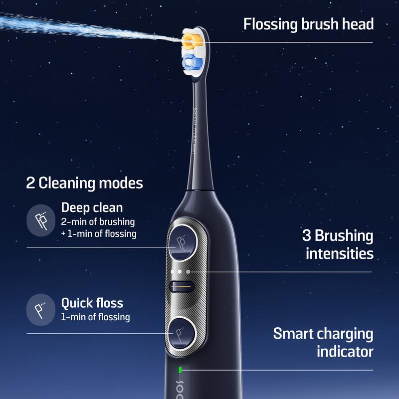 Soocas NEOS II - Electric Toothbrush with Water Flosser, Sonic Electric Toothbrush for Adults, Cordless Flossing Toothbrush with Built-in Water Tank