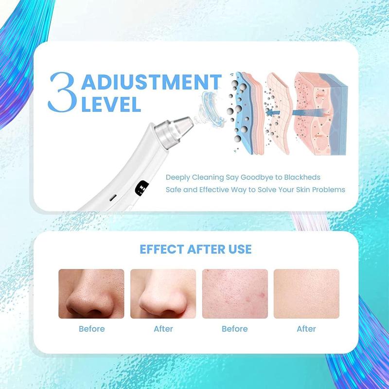 2024 Newest Blackhead Remover Pore Vacuum,5 Suction Power,5 Probes,USB Rechargeable Blackhead Vacuum Kit-Facial Pore Cleaner Electric Acne Extractor Tool for Women and Men