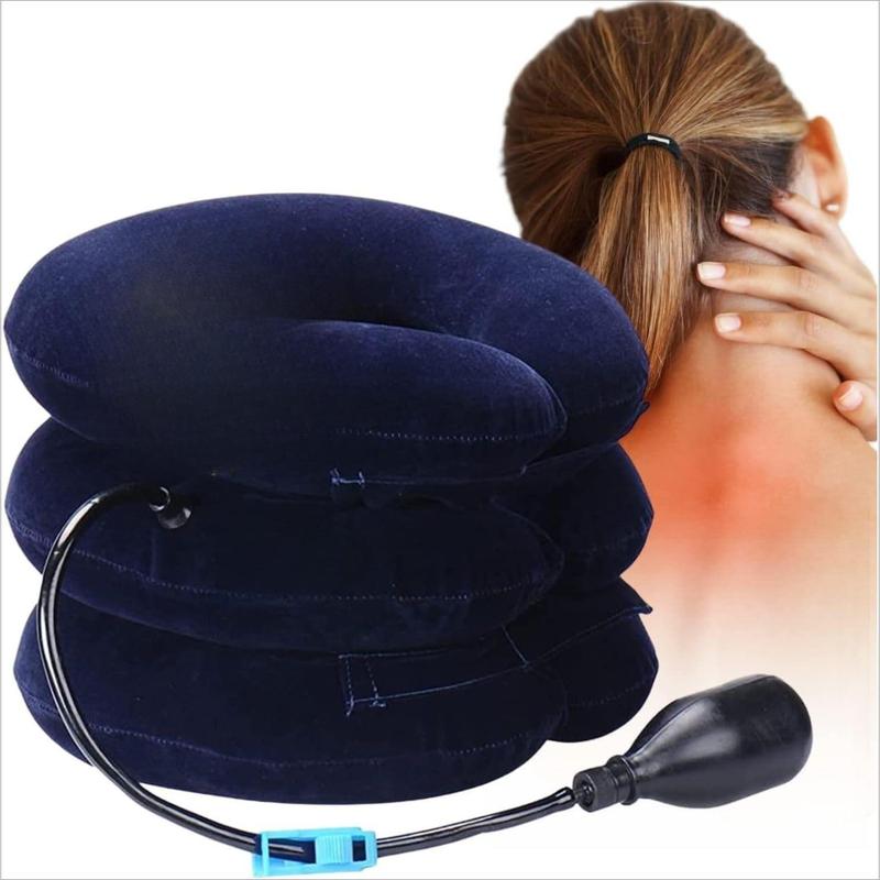 Inflatable Cervical Traction Cushion Device Neck Pain Relief at Home - Cervical Neck Traction Pillow - Neck Decompression Pillow Inflatable Cervical Collar Neck Pinched Nerve Relief