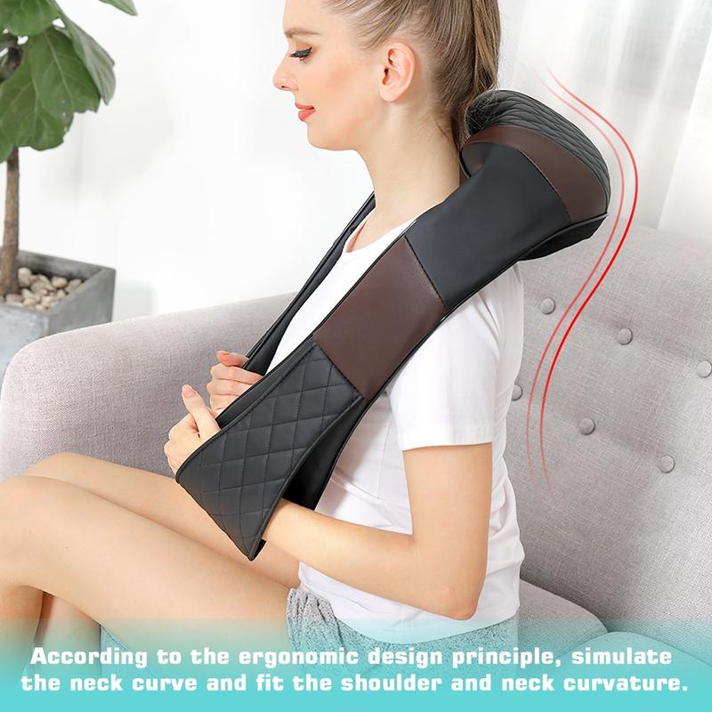 Shiatsu Neck and Shoulder Massager - Back Massager with Heat, Deep Kneading Electric Massage Pillow for Neck, Back, Shoulder,Foot,Body,Best Gifts for Parents,Best gift of Christmas and Christmas surprise.