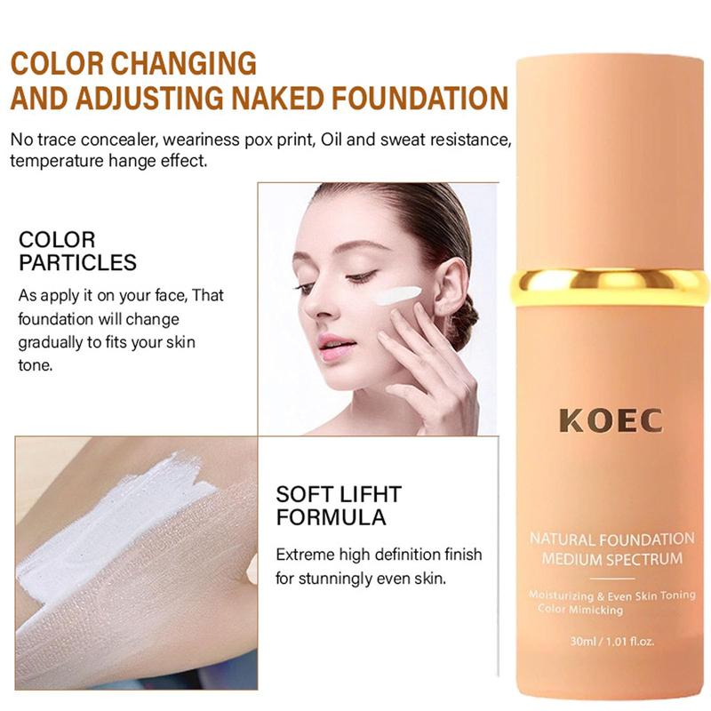 4 In 1 Liquid Foundation, Oil-Free Soft Matte Long-lasting Concealer Moisturizing Base Suitable for Any Skin Type