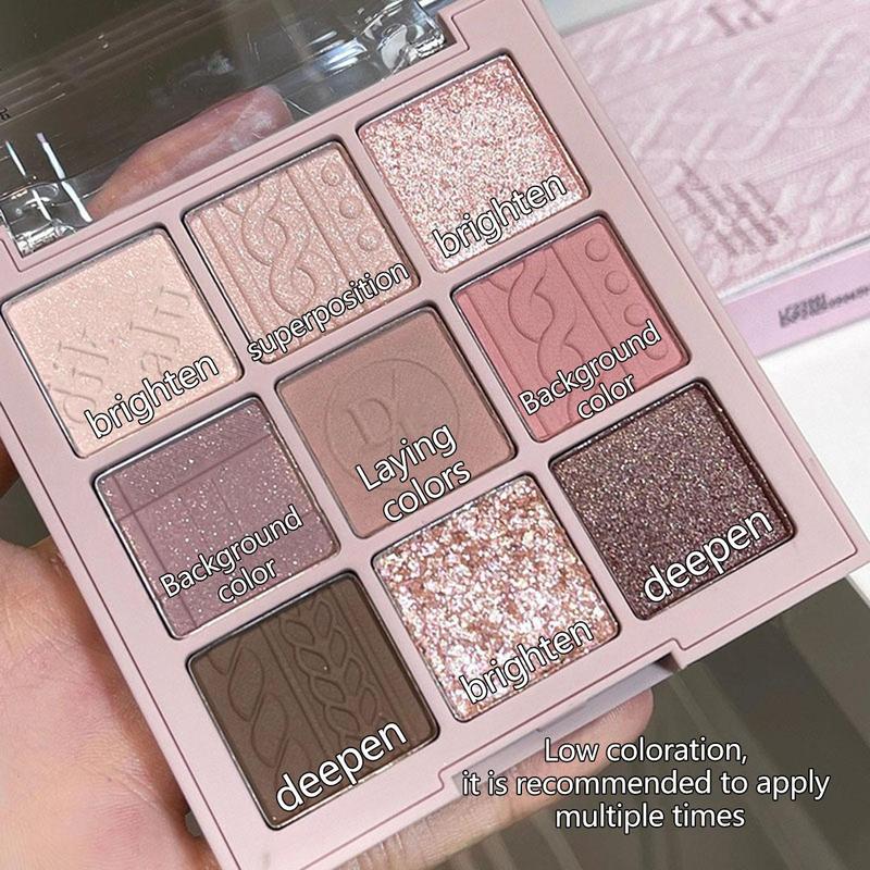 Comfort Long Lasting Makeup Matte Eyeshadow Palette Gift, Cosmetic 9 Color Shimmering Eyeshadow Set Stage, Wedding, Festival & Daily Use, Christmas Gift