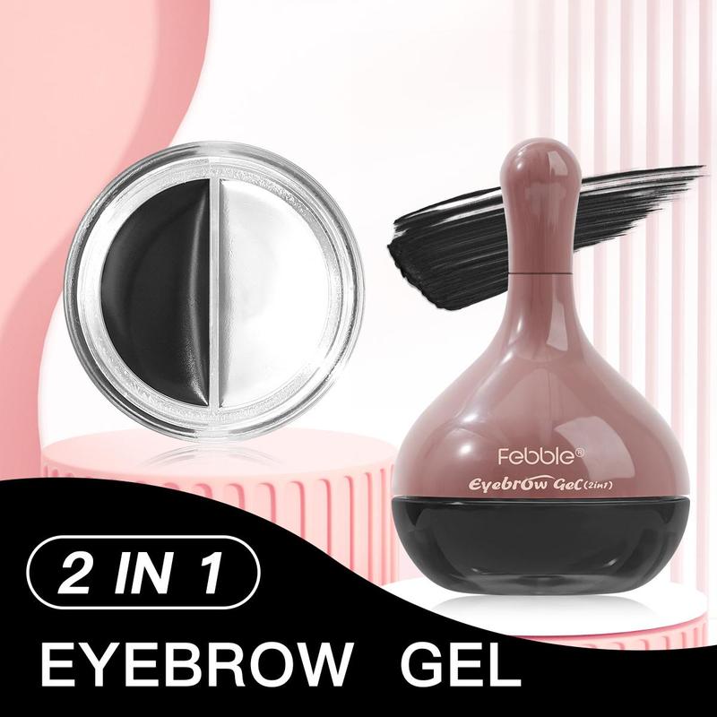 2 in 1 Eyebrow Gel & Eyebrow Tinting Gel, 2 Counts set Waterproof Long Lasting Eyebrow Gel, Natural Eyebrow Styling Gel, Eye Brow Makeup Tool, Christmas Gift