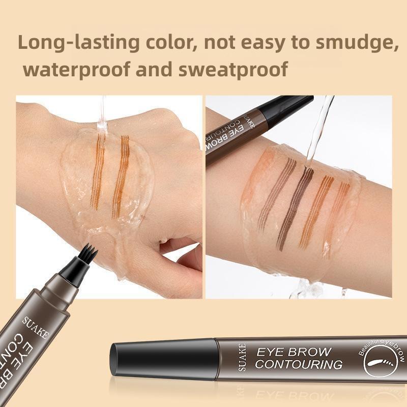 4-tip Eyebrow Pencil, 1 Count Waterproof Long Lasting Eyebrow Pencils, Brow Shading & Filling Tools for Beginners, Christmas Gift