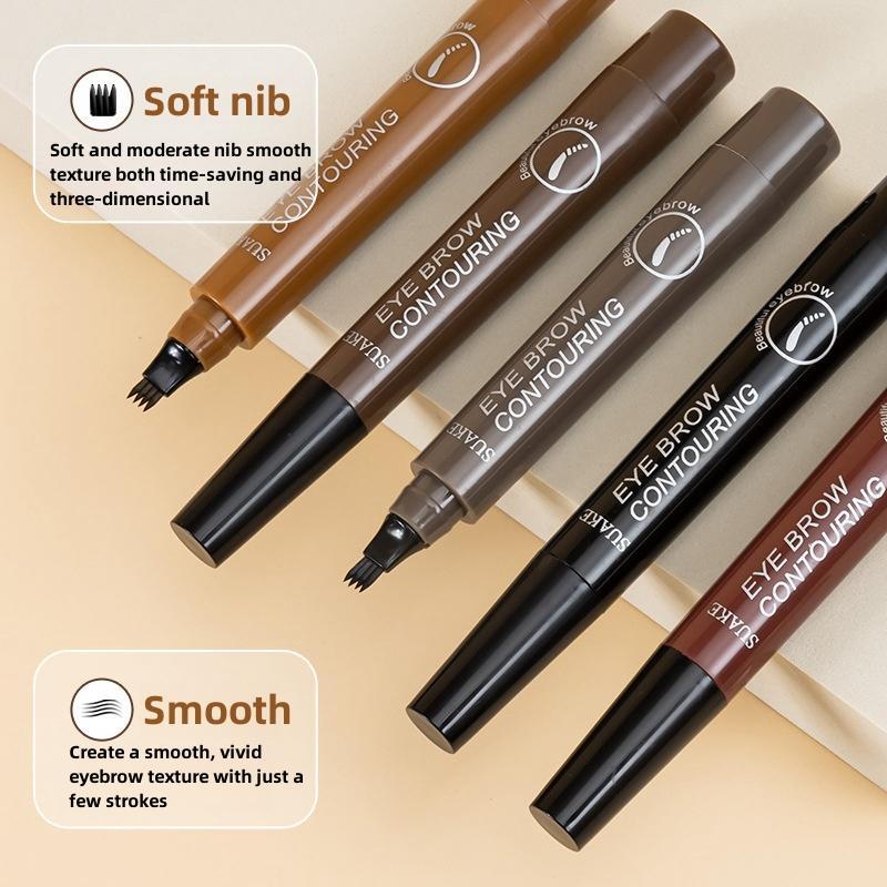 4-tip Eyebrow Pencil, 1 Count Waterproof Long Lasting Eyebrow Pencils, Brow Shading & Filling Tools for Beginners, Christmas Gift