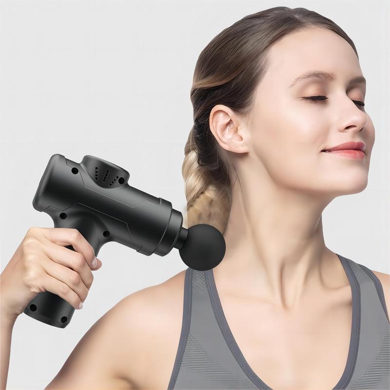 Portable Mini Fascia Gun, 1 Box Deep Tissue Back Massager for Athletes, Percussion Massager with 4 Counts Massage Heads, Relax Gifts for Dad & Mom