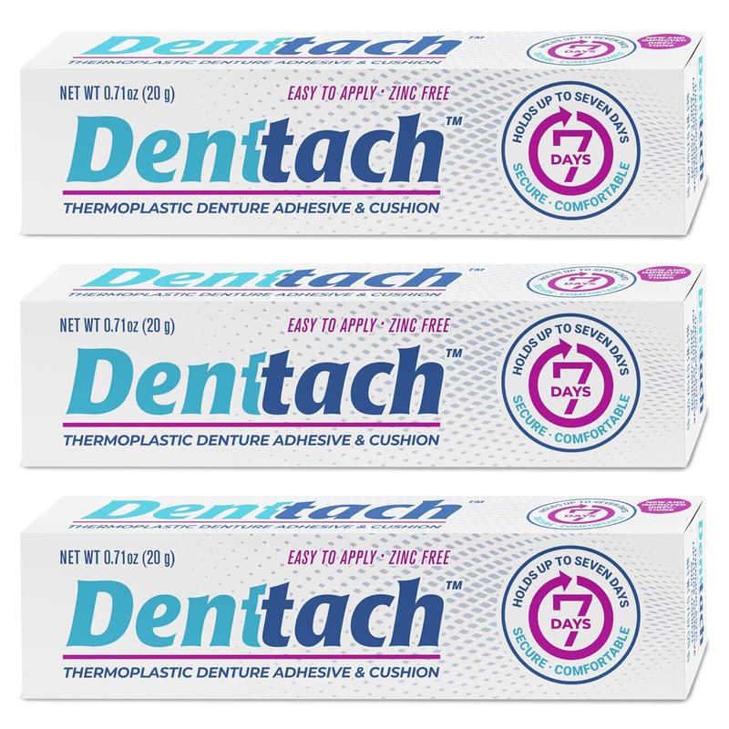 [NEW 2024 - COMBO 3 PACK] Denttach Thermoplastic Adhesive for hold of Dentures up to 7 Days without Glue with Updated Instructions - BLACK FRIDAY SALE 51%