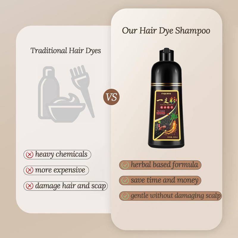 3 in 1 Dye Shampoo for Hair,Hair Dye Shampoo,Natural Coffee Quick Hair Dye,Hair Care,Fruity Aroma,Various Colors Available,3-in-1 Plant Extracts Natural Shampoo,Long Lasting,Ammonia Free,Mild Hair Coloring Haircare(500ml)