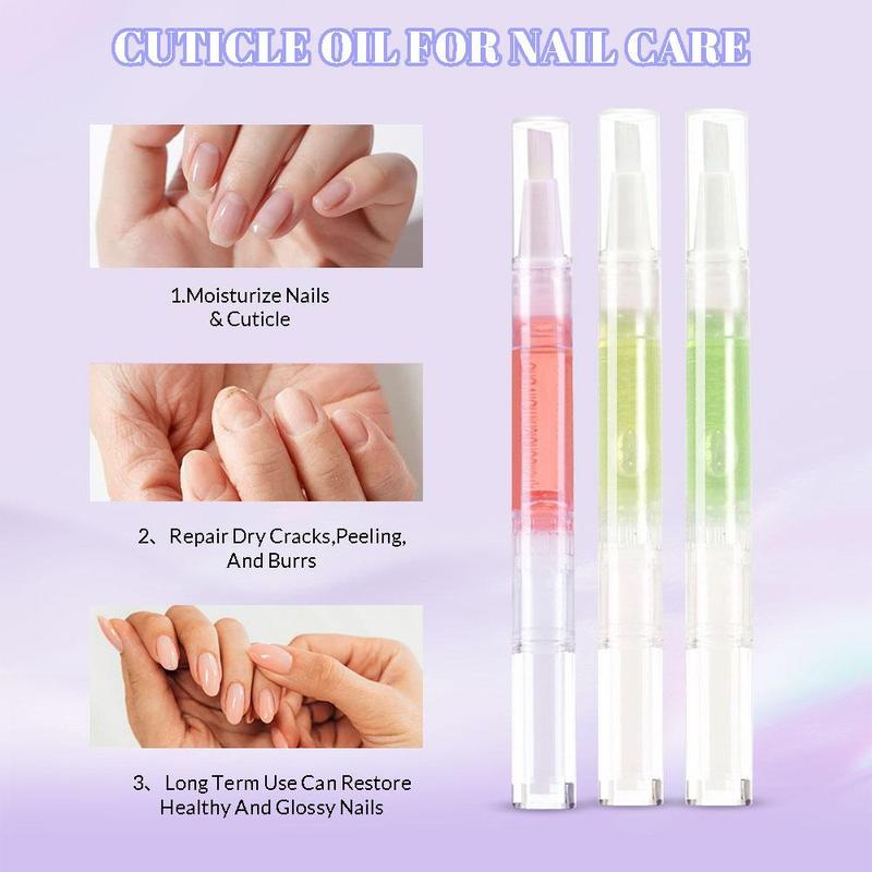 Cuticle Oil Pen for Nail Growth Treatment, Cuticle Oil for Nails, Nail Strengthener for Thin Nails and Growth Nail Oil Home Nail Care Kit Pedicure Supplies Manicure Tools