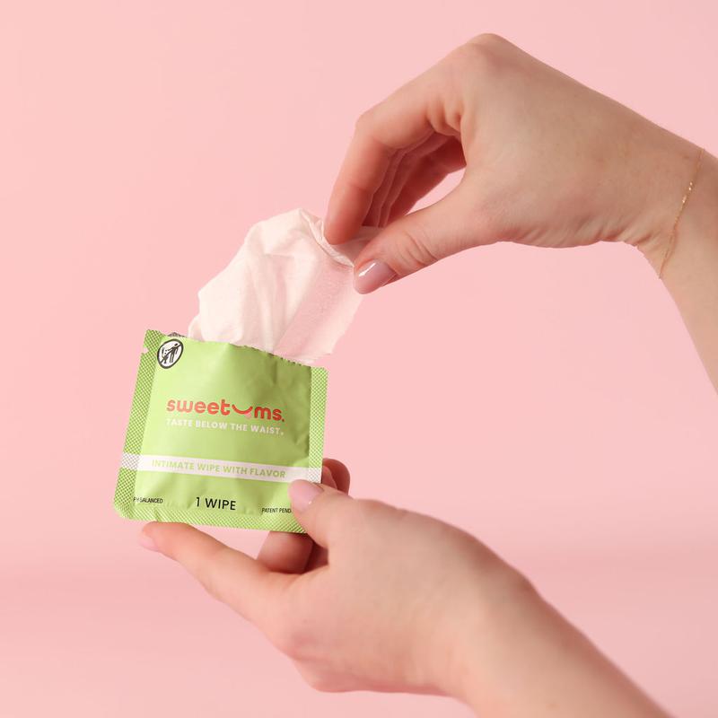 Sweetums Watermelon Flavored Wipes Feminine Wipes Flavored Beauty Feminine Hygiene Personal Care Watermelon Scent Watermelon Flavor pH balanced gynecologist tested dermatologist tested