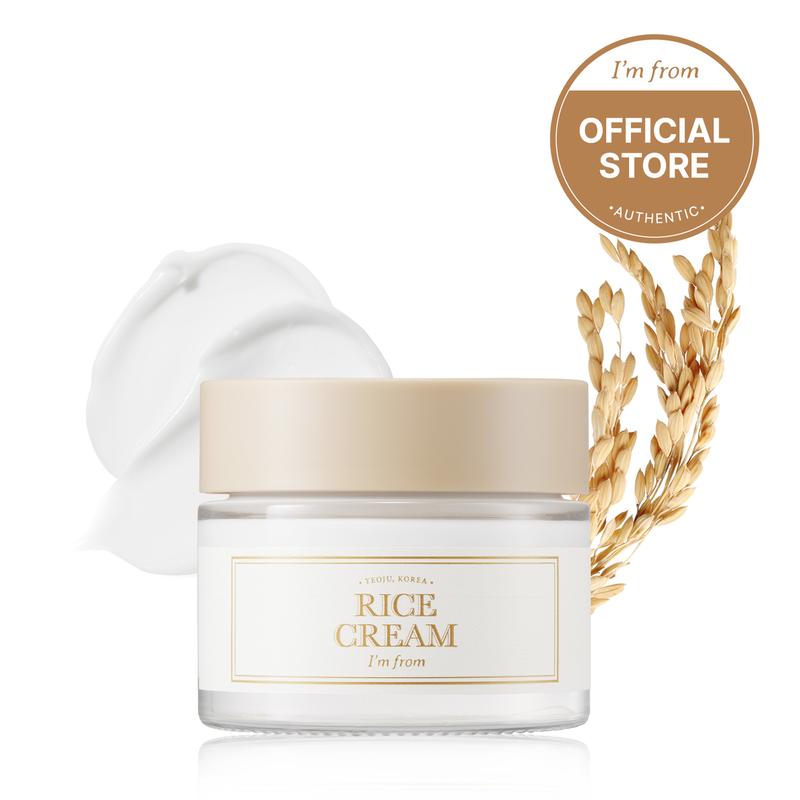 [I'M FROM OFFICIAL SHOP] I'M FROM Rice Skincare Trio Set | Rice Mask, Rice Toner, Rice Cream - Glowing Skin, Korean Rice, Glow Essence with Niacinamide, Hydrating for Dry, Dull, Combination Skin, Vegan Moisture Skincare Moisturizer, Rice Cleanser