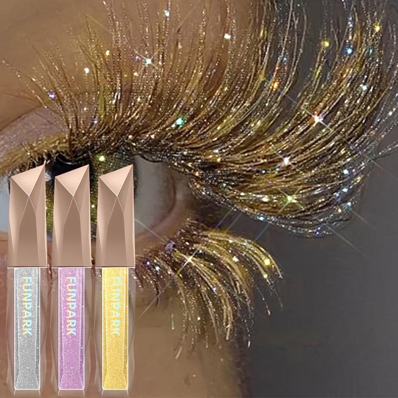 3PCs sparkling diamond glitter mascara-waterproof, smudge-proof & long-lasting for all skin types