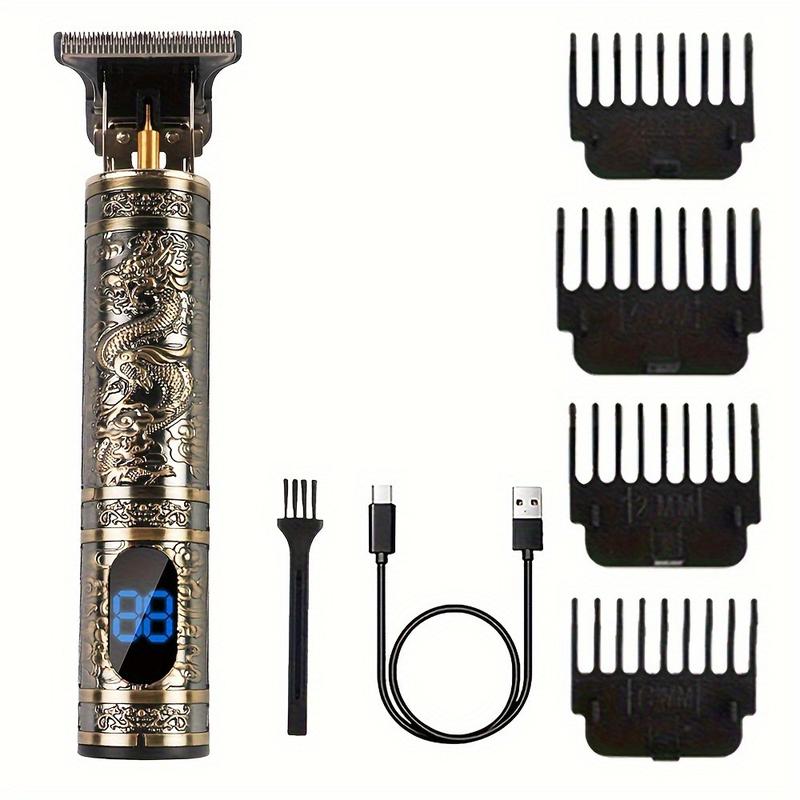 Professional Hair Trimmer Mens Hair Clippers Zero Gapped Cordless Hair Trimmer Professional Haircut & Grooming Kit for Men Rechargeable LED Display Brush Adjustable Brush Adjustable