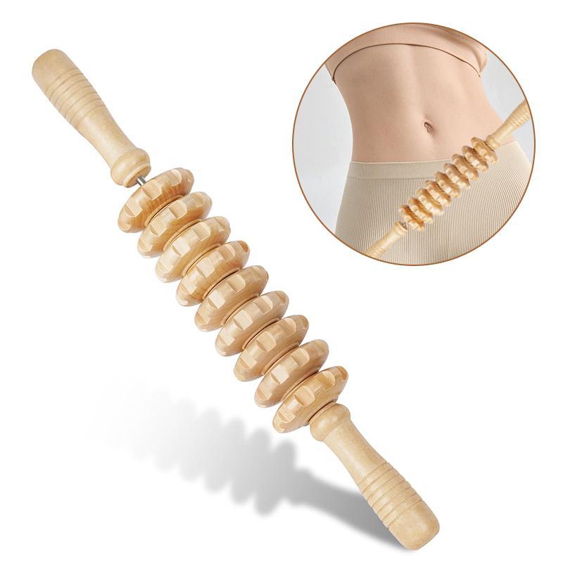 Wooden Muscle Massage Roller, 1 Count Manual Muscle Relaxation Massage Stick, Multifunctional Muscle Massage Tool for Home Gym