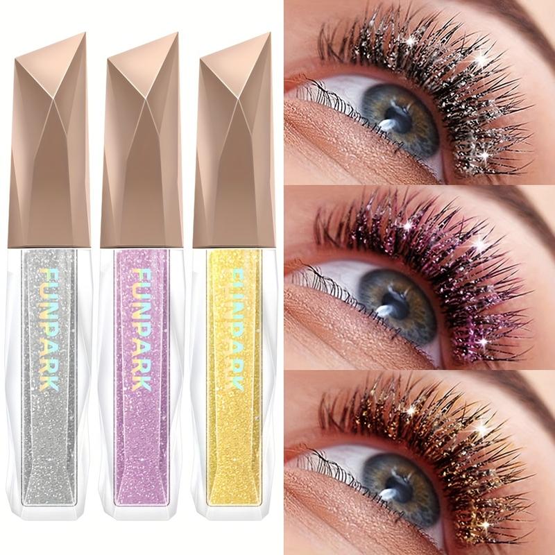 3PCs sparkling diamond glitter mascara-waterproof, smudge-proof & long-lasting for all skin types