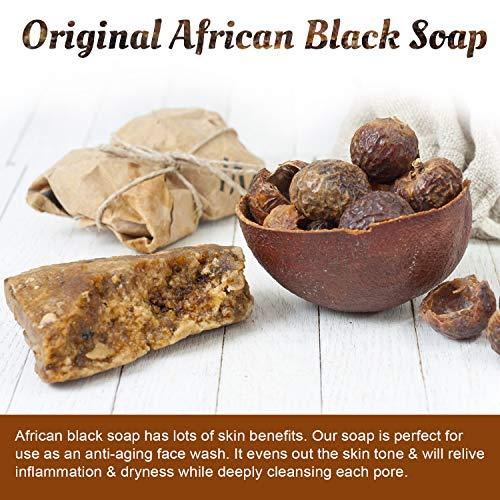 It's Pure Natural African Black Soap Bars with Extra Rich Shea Butter (Pack of 3) Organic Raw Soap for Face & Body Body Care Body Wash