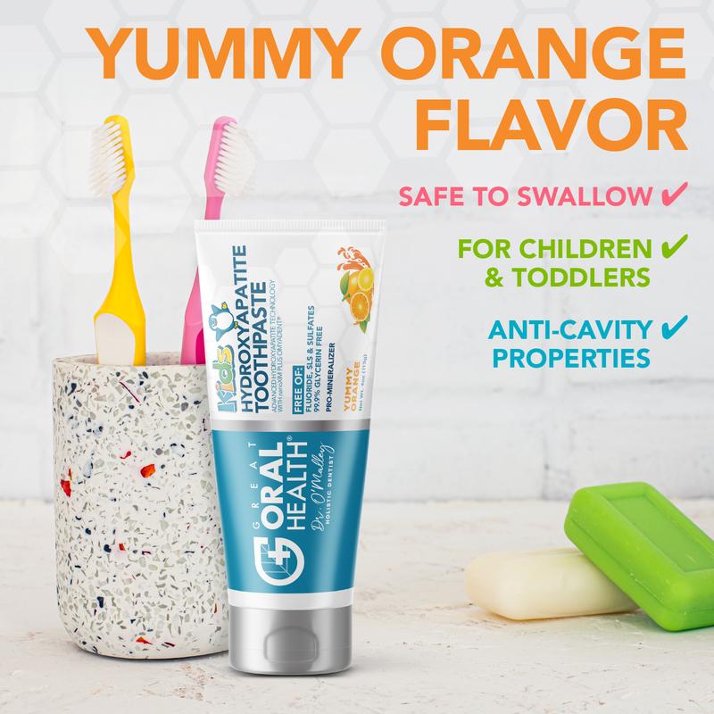 Kids Yummy Orange Flavored Nano Hydroxyapatite Fluoride Free Toothpaste Oral Organic