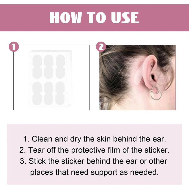 30 Pcs Ear Stickers， Elf Ear Tapes,Ear Lobe Saver Lifts，Strong Support Transparent Painless Silicone Cosmetic Ear Stickers Say Goodbye to Flat Ears， to Creat V-Shaped Face，Natural Ear Contours