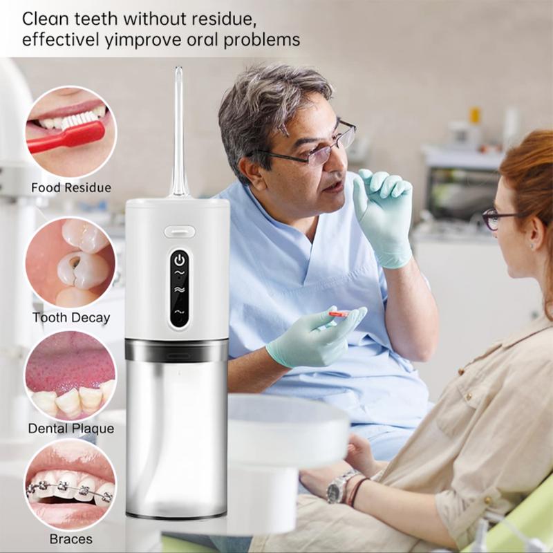 8 - Jet Tip dental oral irrigator. USB  3 three - frequency pulse teeth cleaners. cordless oral Rechargeable Portable water  flosser