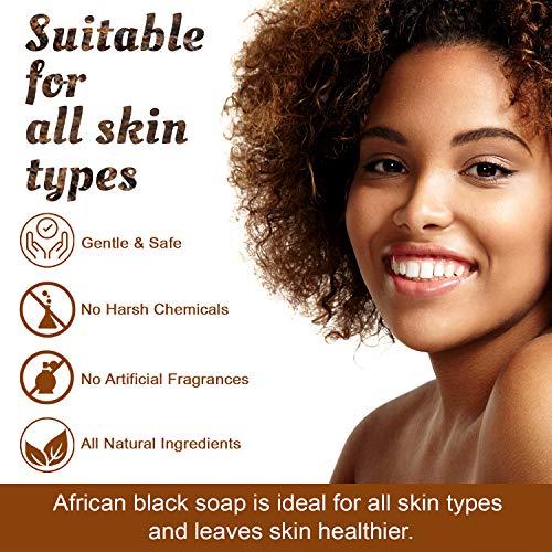 It's Pure Natural African Black Soap Bars with Extra Rich Shea Butter (Pack of 3) Organic Raw Soap for Face & Body Body Care Body Wash