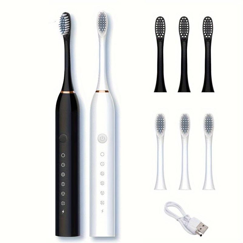 Electric Toothbrush Set, 1 Box Rechargeable Sonic Toothbrush & Replacement Brush Heads, Intelligent Deep Cleaning Toothbrushes for Adults, Christmas Gift