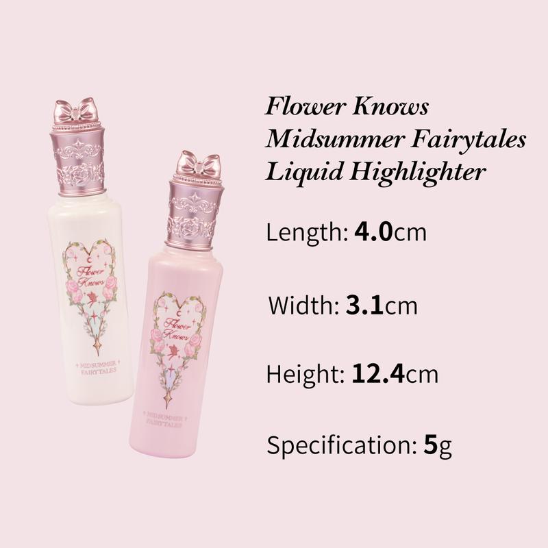 Flower Knows Stardust Highlights Set - Ultra-Reflective Liquid Highlighter Bundle with Butterfly Hand Mirror