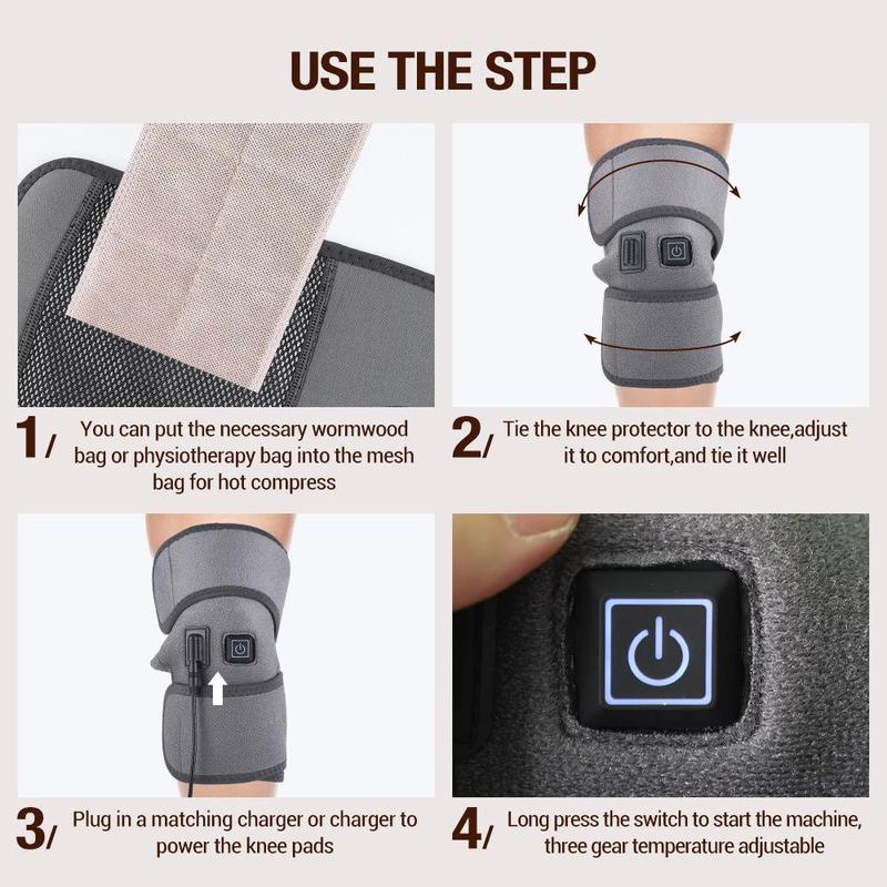 Usb Charging Heated Knee Pad, 3-gear Adjustable Electric Heating Knee Pad, Personal Care Appliances for Home and Travel