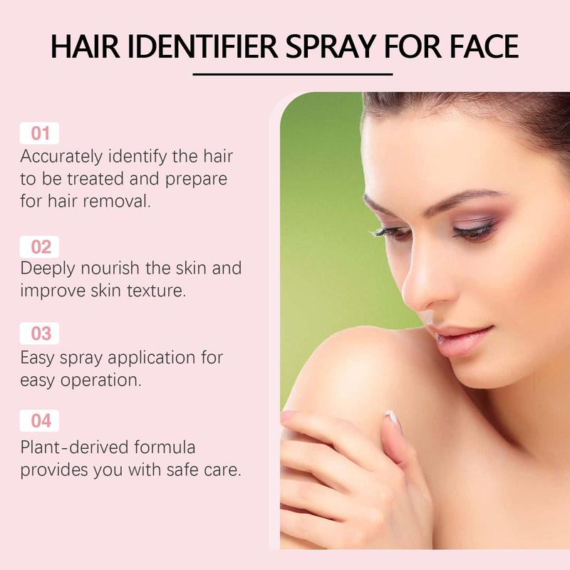 Hair Identifier Spray & Manual Razor Set, Facial Hair Removal Product, Suitable for All Skin and Hair Types, Skin Care Products