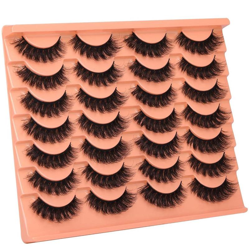 Fashion Fluffy False Eyelashes, 14 Pairs Faux Cluster Lashes, Natural Curling Eye Makeup Strip Lashes, Full Volume Eyelash for Lashes Extensions, Christmas Gift